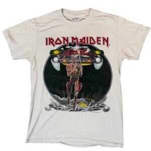 Vintage 1987 Iron Maiden Somewhere on Tour Concert T-Shirt Sz M 38-40 S Stitch